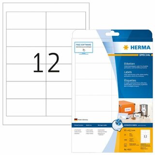 Inkjet-Etiketten Herma 4823, 97 x 42,3mm (LxB), wei, 300 Stck