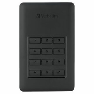 Externe Festplatte Verbatim 53403, Keypad Access, 2 TB, USB-C 3.0, schwarz