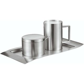 Kaffee-Set Esmeyer 400-1655 Wave Milch und Zucker, 5-teilig, Edelstahl