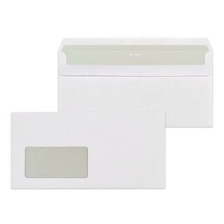 Briefumschl�ge DIN lang, mit Fenster, SK, 75g, wei�, 100 St�ck