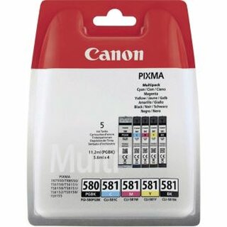 Tinte Canon 2078C005, PGI-580 PB/CLI-581, Multipack 400 Seiten, sortiert