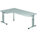 Winkeltisch VOS82 C-Fu. Mae: 200 x 120cm, grau/silber