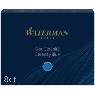 Tintenpatronen Waterman Large S0110860, fr Fllfederhalter, blau, 8 Stck