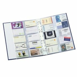 Prospekthllen A4 fr Visitenkarten, je bis zu 20 Karten, PP, glasklar, 10 Stck