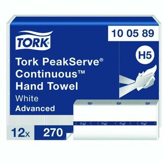 Tork Handtücher PeakServe Endlos 100589, 1lagig, weiß, 12...
