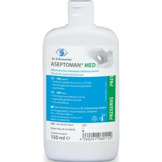Flüssiges Handdesinfektion Aseptoman med, 150 ml