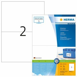 Herma 4282 Etiketten 210x148 Wei 200 Stck