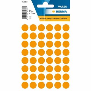 Markierungspunkte Herma 1864, D 12mm, orange, 240 Stück