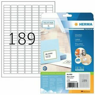 Herma 4333 Etiketten 25,4x10mm Wei 4725 Stck