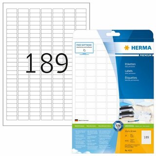 Herma 4333 Etiketten 25,4x10mm Weiß 4725 Stück