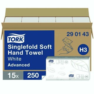 Tork Zickzack-Handtcher 290143 Advanced, 2-lagig, 23x23cm, wei, 3750 Stck