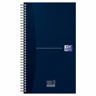 Notizblock Oxford 400163485, Essentials, Task Manager, 14,4x24,6cm, marineblau