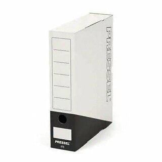 Pressel 203301 Archivbox A75, Weiß-Schwarz, 75mm, Karton,...