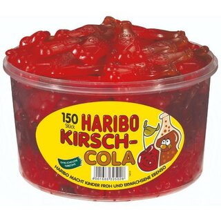 Haribo Fruchtgummi Kirsch-Cola 1350g Haribo PP-Dose 150 Stck