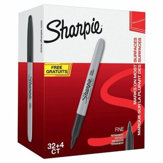 Permanentmarker Sharpie 2025040, fein, schwarz, 36 Stck