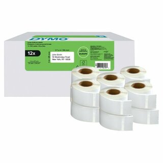 Adressaufkleber Dymo 2177563, 54 x 25 mm, 500 auf Rolle, selbstklebend, 12 Stck