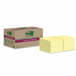 Haftnotizen 3M Post-it 622, recycelt, 47,6x47,6mm, 70 Blatt, gelb, 12 Stck