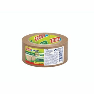 Paketklebeband tesa 56000, Paper ultra strong, Naturkautschuk, 25mm x 50m, braun