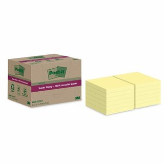 Haftnotizen 3M Post-it 622, recycelt, 76x76mm, 70 Blatt, gelb, 12 Stck