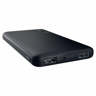 Ultradnne Powerbank Trust 24678, Primo, mit 10.000 mAh, schwarz