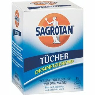 Desinfektionstcher Sagrotan 10001244, 130 x 195 mm, Ethanol 1,2g, 15 Stck