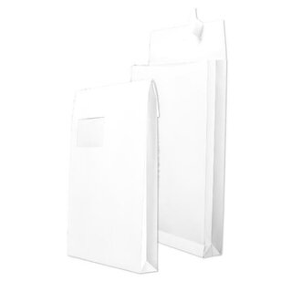 Mayer Faltentasche C4, 40mm, mit Fenster,weiß, 100 Stück