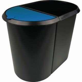 Papierkorb Helit H61039, Fassungsvermgen: 29 Liter, schwarz/blau