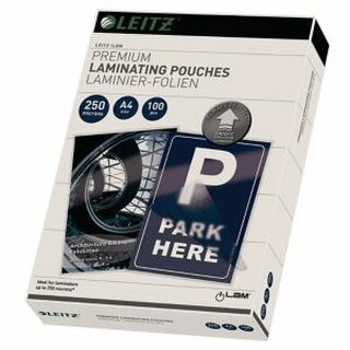 LEITZ Laminiertasche iLAM 7484-00-00, A4, 0,25 mm, farblos, glnzend, 100 Stck