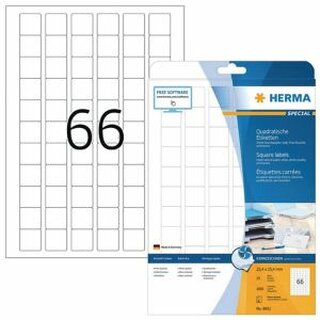Inkjet-Etiketten Herma 8831, 25,4 x 25,4mm (LxB), wei, 1650 Stck
