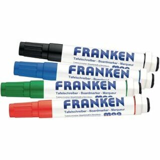 Boardmarker Franken Z1703, Rundspitze, Strichstrke: 1-3mm, fbg sort., 4er Etui