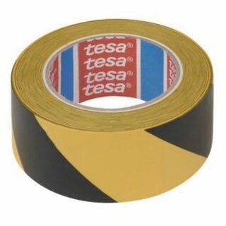 Warn- und Markierungsband Tesa 60760, 50 mm x 33 m, PVC, gelb/schwarz