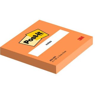 Haftnotizen Post-it 654NOR, 76 x 76 mm, 100 Blatt, neonorange