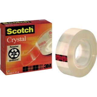 Klebefilm Scotch Crystal C6001933, 19 mm x 33 m, kristallklar, 1 Rolle Klebeband