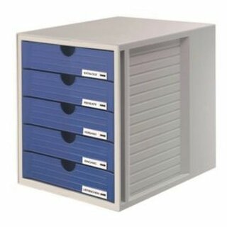 Schubladenbox HAN 1450, 5 Schubladen, grau/blau