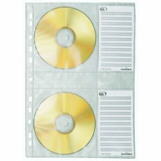 CD/DVD-Abhefthlle Durable 5222, fr 4 CD/DVD, transparent, 5 Stck