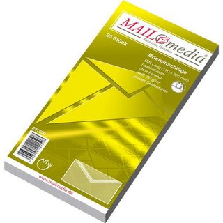 MAILmedia Briefumschlag 30123545, ohne Fenster, gummiert, DL, wei, 25 Stck