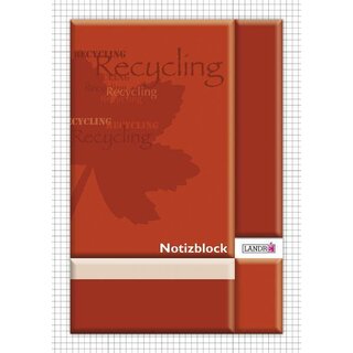 Notizblock Landre 367505007, A5, kariert, Recycling, mit...