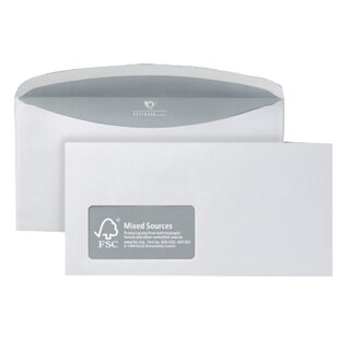 Kuvertierumschl�ge C6/5, mit Fenster, NK, 80g, wei�, 1000 St�ck