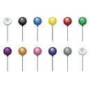Rundkopfnadeln Exacompta 14375E, 6mm x 15mm farbig, 50 Stck