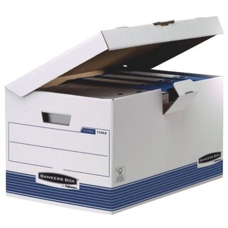 Klappdeckelbox Fellowes 1141501 System, Mae: 37,8 x 29,3 x 54,5cm, 10 Stk, blau