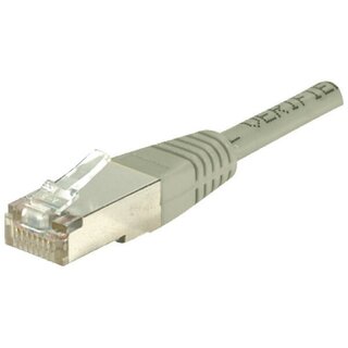 Patchkabel CUC RJ45, vergoldet, CAT-5e, 3m Kabel, grau