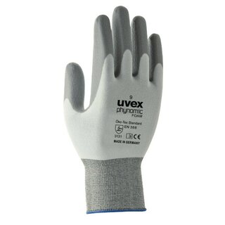 Mechanikschutzhandschuhe uvex phynomic M1 foam, Gr. 8, we/gr, 10Paar