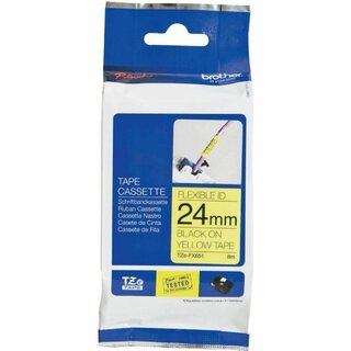 Schriftband Brother TZE-FX651, Breite: 24mm, schwarz auf gelb