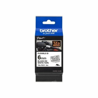 Schriftband Brother TZE-FX211, Breite: 6mm, schwarz auf...