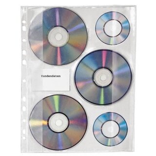 CD/DVD-Abhefthlle Veloflex 4359000, fr 3 CD/DVD, transparent, 10 Stck