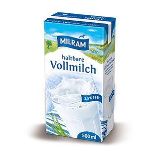 H-Milch Milram, 3,5% Fettgehalt, 20x0,5l