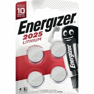 Batterie Energizer 415360, Knopfzelle, CR2025, 3 Volt, Lithium, 4 Stck