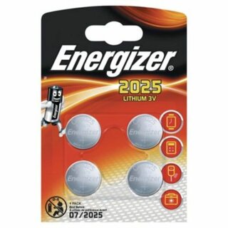 Batterie Energizer 415360, Knopfzelle, CR2025, 3 Volt, Lithium, 4 Stck