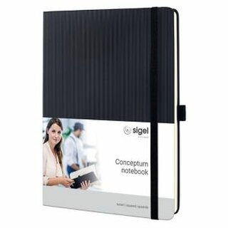 Notizbuch Sigel Conceptum CO117, iPad, kariert, Hardcover, 194 Seiten, schwarz