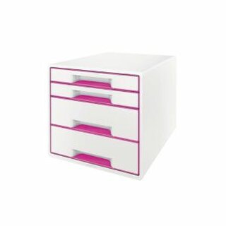 Schubladenbox Leitz 5213 WOW, 4 Schubladen, wei/pink